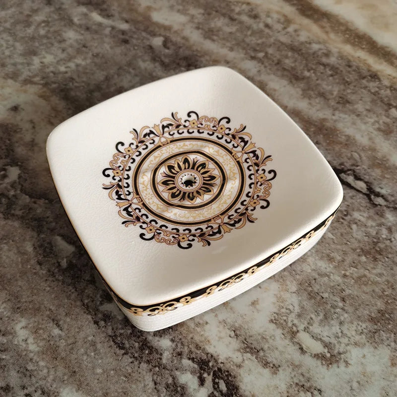 boîte à savon céramique européenne avec drainage créative pour salle de bain - vue 6 sur 11