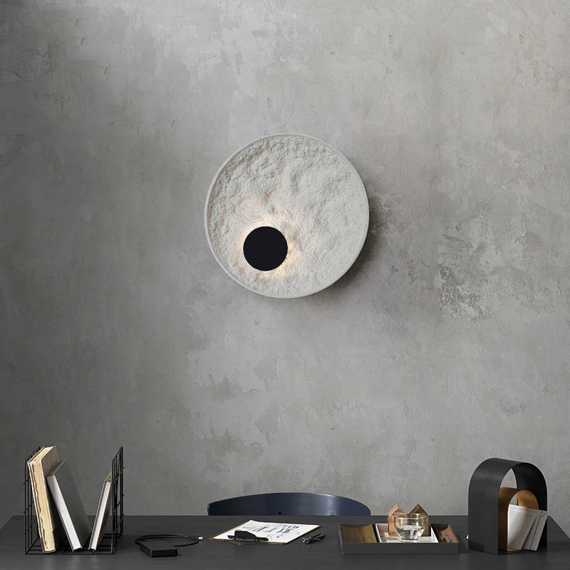 applique murale lune moderne en résine décorative à led - vue 3 sur 8