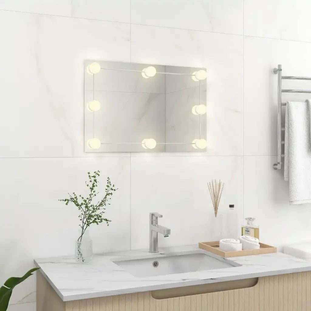 miroir mural rectangulaire avec lumières led décoratif pour intérieur - vue 6 sur 7