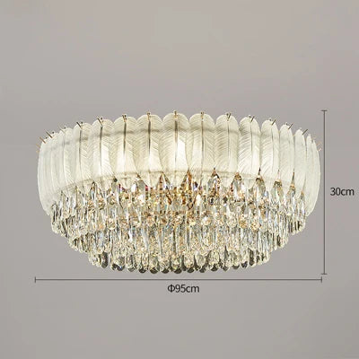 plafonnier rond en cristal luxe éclairage led pour intérieur - vue 12 sur 12