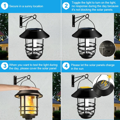 lampes solaires extérieures pour éclairage de jardin décoratif - vue 3 sur 12
