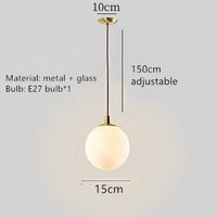 Clear White Glass Ball Pendant Light Parlor Restaurant Bedroom Hanging Lamp Cord Adjustable Include G9 Bulb Good Packaging