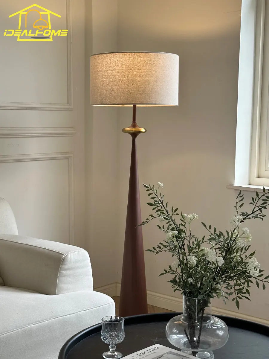 lampadaire minimaliste wabi-sabi design japonais en fer pour intérieur - vue 10 sur 11