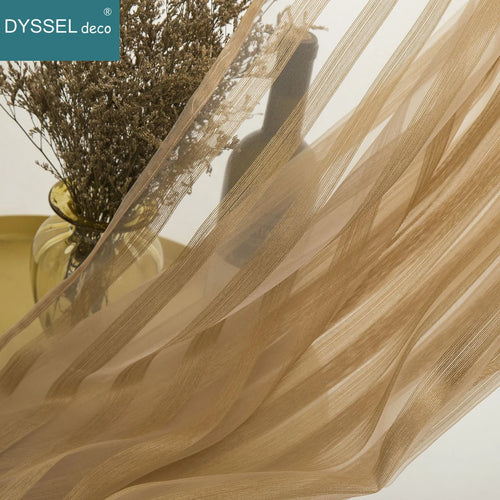 Rideau moderne a rayures translucide pour salon chambre - vue 5 sur 7