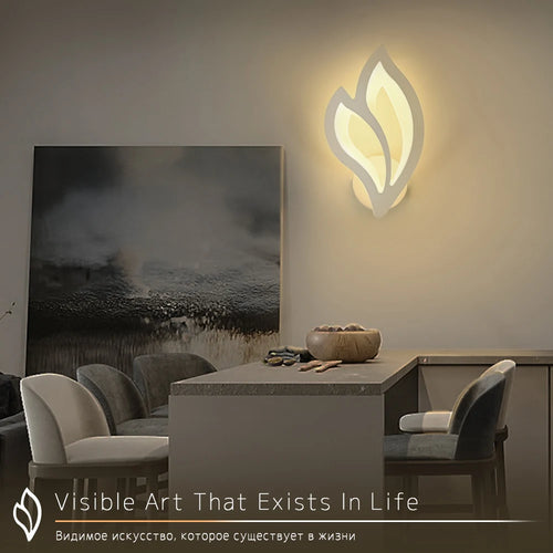 applique murale led moderne en forme de feuille pour éclairage intérieur - vue 6 sur 8