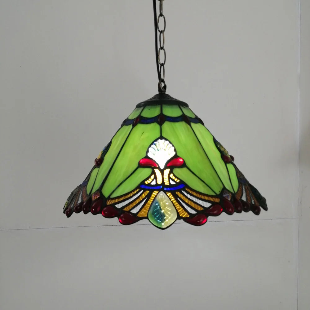 lustre tiffany vitrail style méditerranéen pour intérieur élégant - vue 5 sur 22