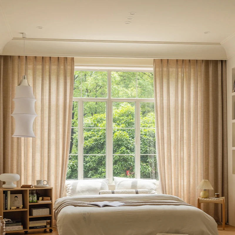 Rideau plissé style pastoral pour salon chambre baie