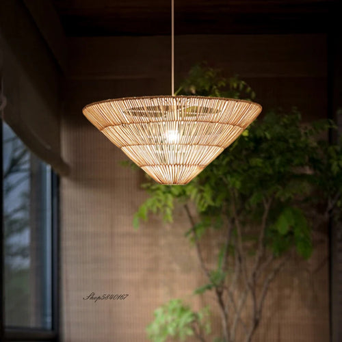 suspension en rotin style nordique fait main design wabi sabi - vue 2 sur 10