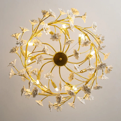 lustre en céramique à fleurs françaises pour décoration romantique - vue 6 sur 8