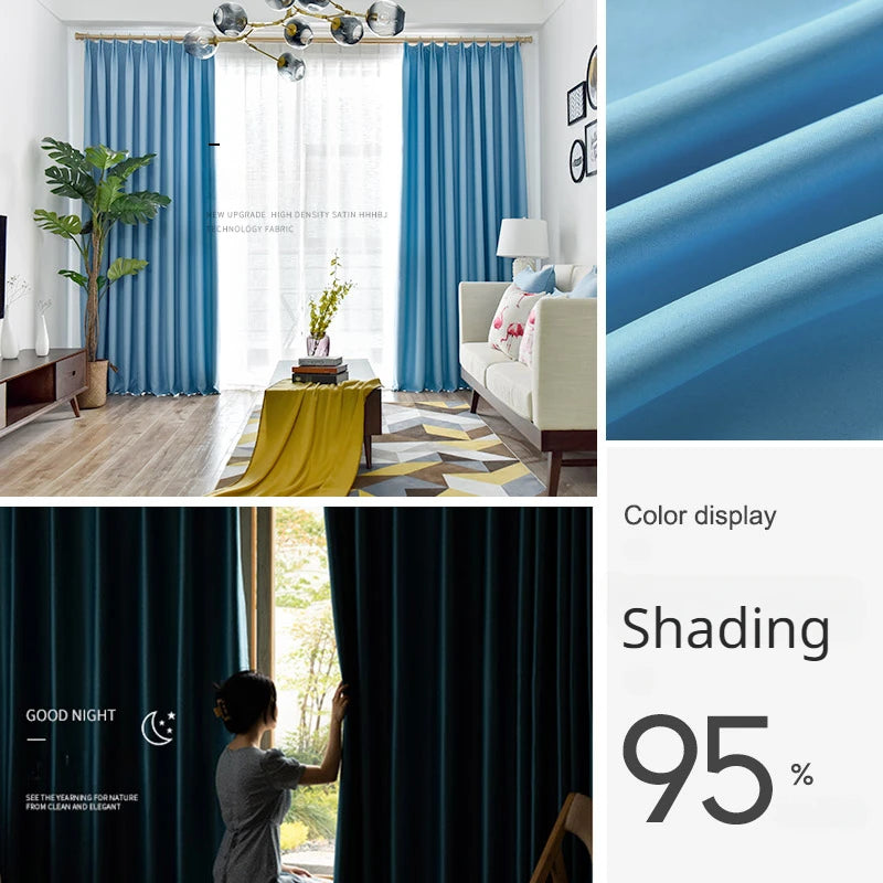Rideau occultant épais style moderne minimaliste salon chambre - vue 8 sur 19