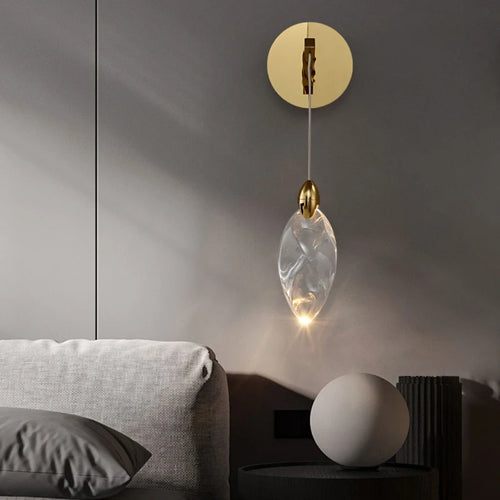 applique murale goutte d'eau design moderne en cristal - vue 5 sur 8