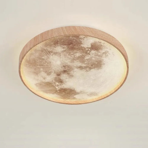 Plafonnier LED nordique en forme de lune en bois - vue 3 sur 14