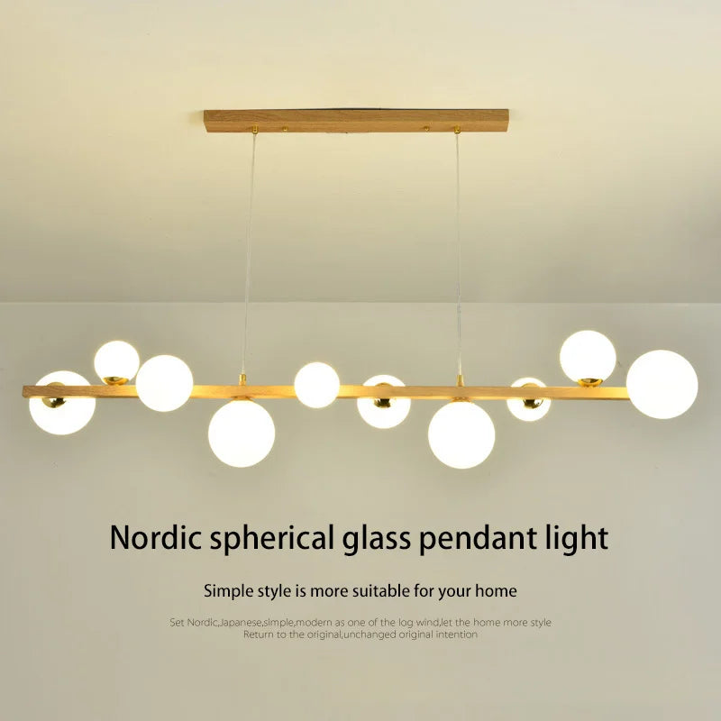 lustre abat-jour en verre suspension décor maison luminaire - vue 4 sur 10