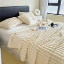 Plaid polaire épais doux style uni pour lit