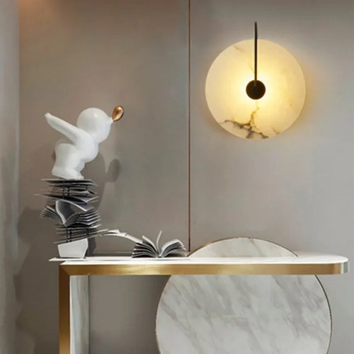 Applique murale LED marbre moderne luxe noir or - vue 3 sur 11