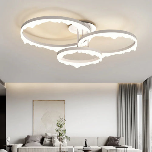 lustre led moderne minimaliste éclairage intérieur design élégant - vue 2 sur 8