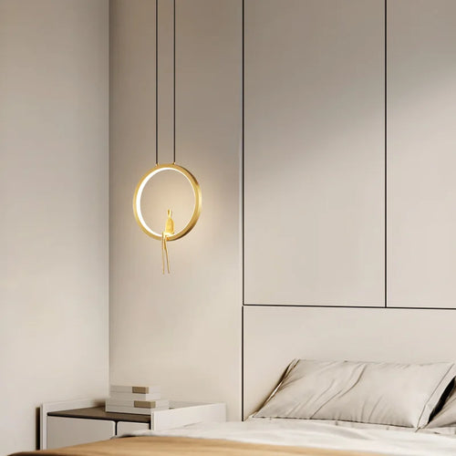 lustre à anneau led pour décoration moderne intérieure et extérieure - vue 4 sur 7