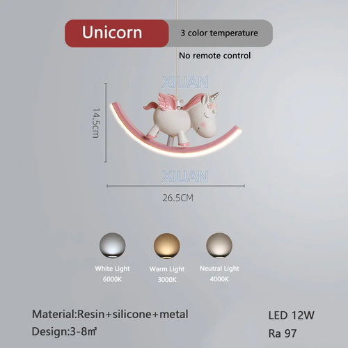 lampe suspendue déco licorne