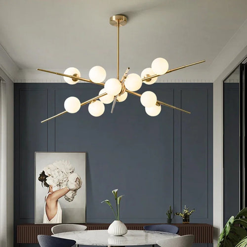 lustre moderne en verre pour éclairage intérieur design - vue 6 sur 10