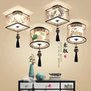 lustre chinois créatif lotus éclairage suspendu peinture décorative