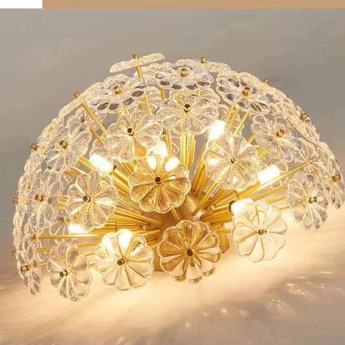 plafonnier en verre cristal luxe design nordique pour intérieur moderne - vue 5 sur 9
