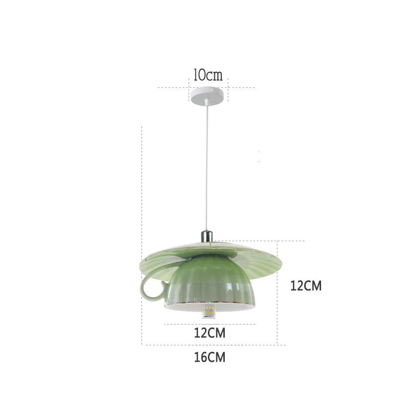 suspension moderne en céramique led théière pour cuisine - vue 24 sur 30