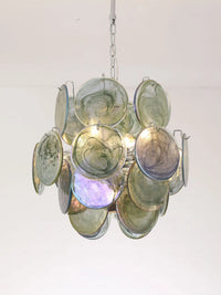 lustre suspendu en verre coloré fait main en italie