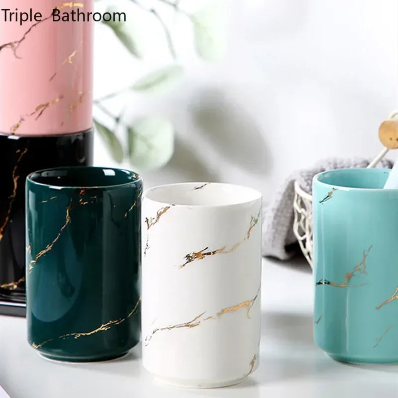 tasse en céramique pour couple porte-brosse à dents et rangement - vue 1 sur 22
