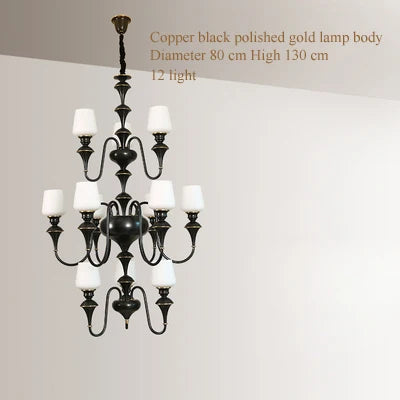lustre à led en cuivre noir pour décoration d'hôtel élégant - vue 10 sur 22