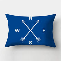 housse de coussin rectangulaire motif animaux marins bleus 30 x 50 cm