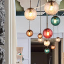 lustre en verre coloré lumineux pour restaurant
