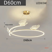 Lustre design LED rond en forme de papillon