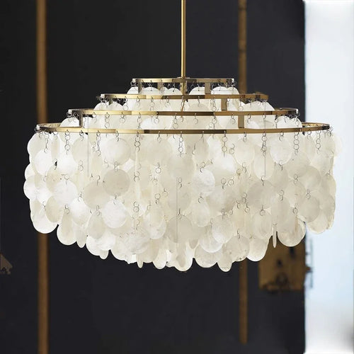 lustre rétro en coquillage pour décoration intérieure moderne - vue 2 sur 13