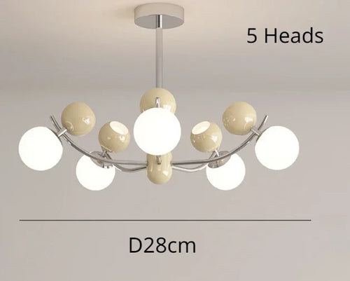 lustre moderne en verre en forme de fleur créatif et rétro - vue 9 sur 9