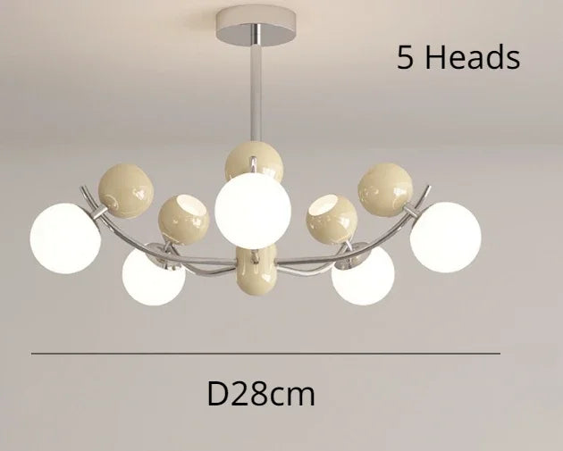lustre moderne en verre en forme de fleur créatif et rétro - vue 8 sur 9