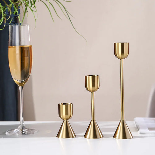 bougeoirs en métal pour mariage décoration romantique et fêtes - vue 2 sur 7