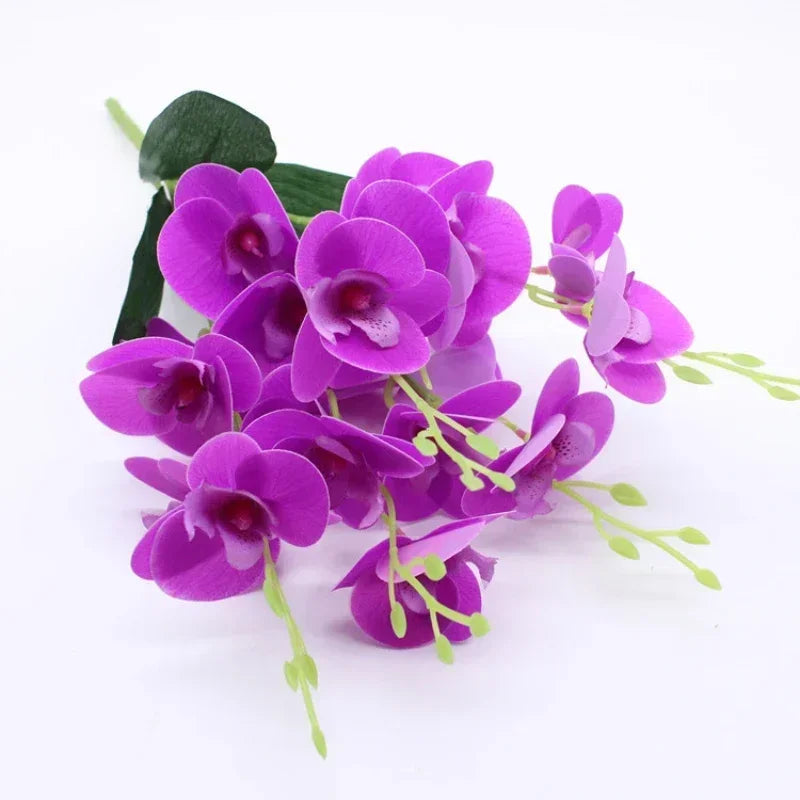 fleurs artificielles 3d décoration orchidée papillon phalaenopsis faux fleurs - vue 6 sur 17