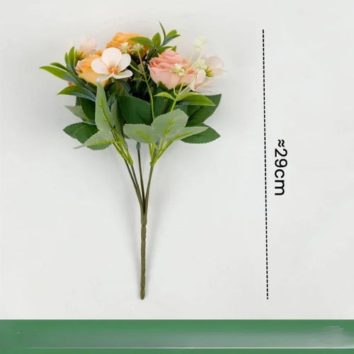 bouquet de roses artificielles en soie pour décoration intérieure - vue 7 sur 12