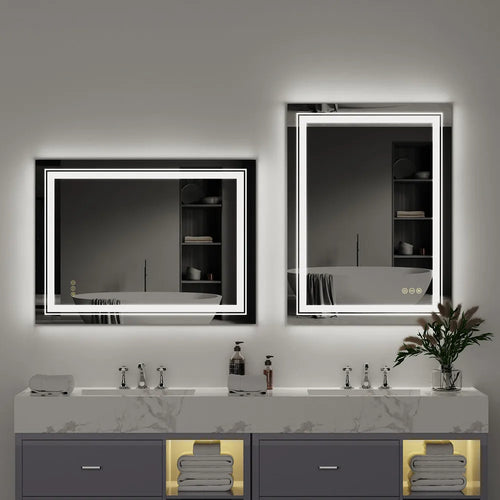miroir LED de luxe en cristal transparent étanche à intensité variable - vue 9 sur 9