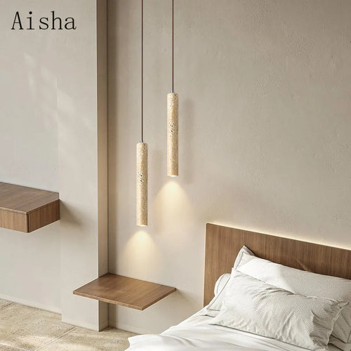 suspension nordique wabi-sabi en pierre pour éclairage intérieur - vue 4 sur 8