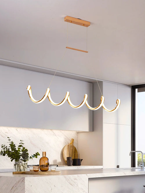 lustre postmoderne nordique en forme de vague pour intérieur - vue 2 sur 8