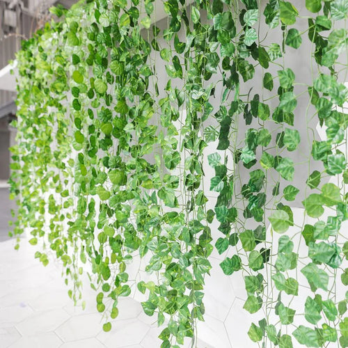 plante artificielle lierre suspendue pour décoration murale et mariage - vue 5 sur 30