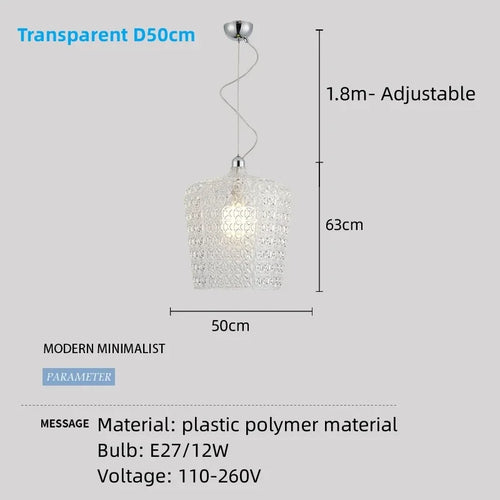 lustre italien moderne creux décoratif avec lumières led acryliques - vue 9 sur 16
