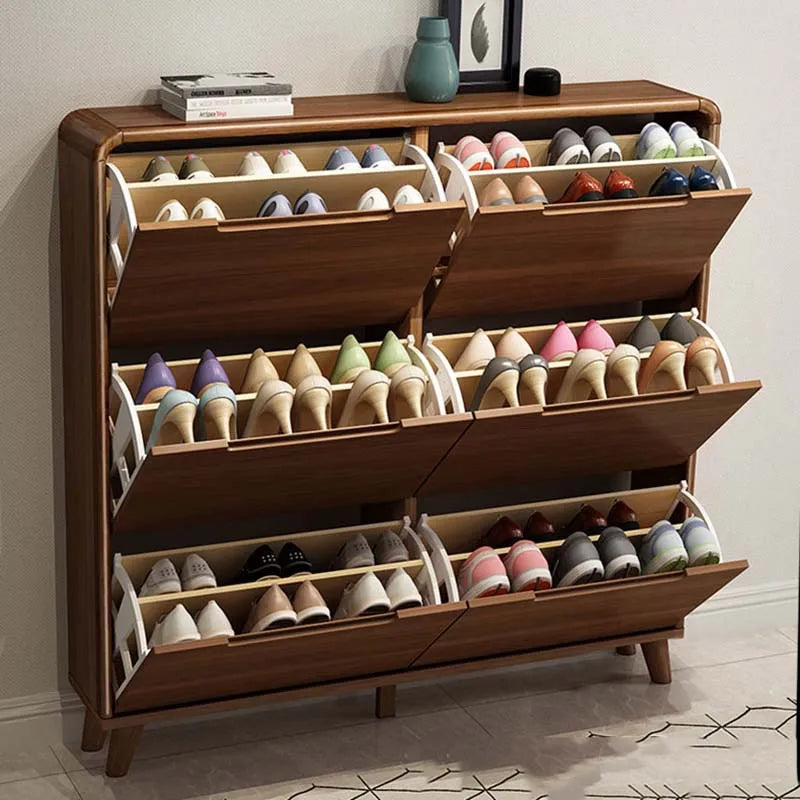 meuble à chaussures en bois design moderne gain de place luxe - vue 5 sur 22