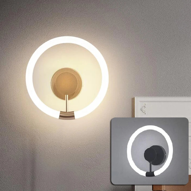 Applique murale LED Moderne Or Cercle - vue 1 sur 8
