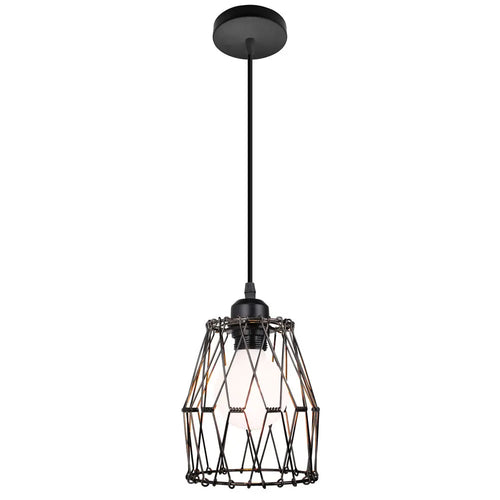suspension vintage en métal abat-jour cage pour éclairage intérieur - vue 12 sur 24
