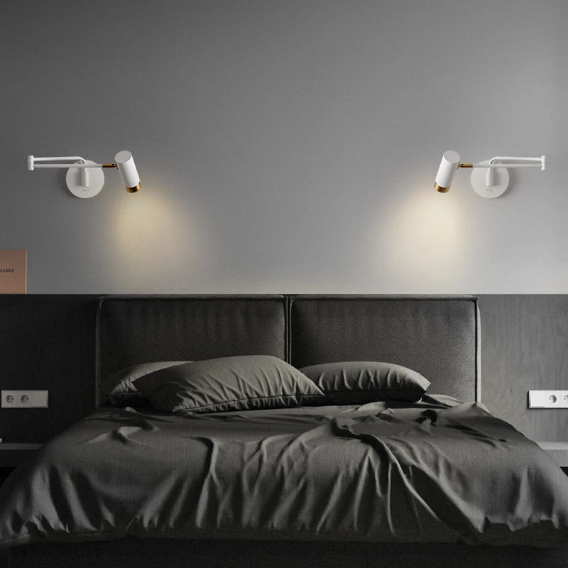 applique murale moderne rotative à bras long en métal - vue 6 sur 23