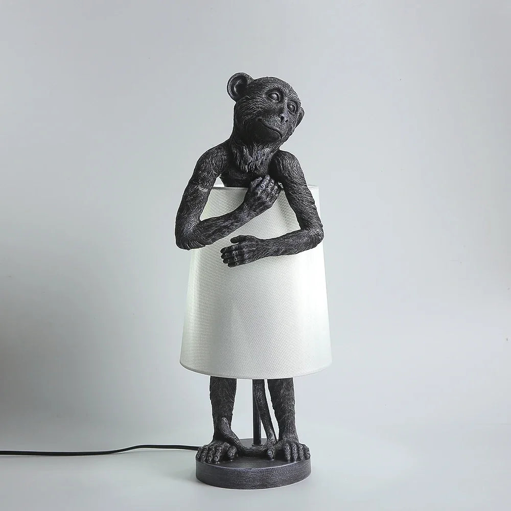 lampe à poser en résine design singe rétro pour éclairage décoratif - vue 6 sur 10