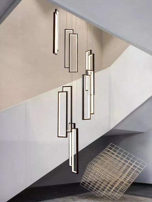 lustre nordique en aluminium intérieur dimmable led long - vue 6 sur 10