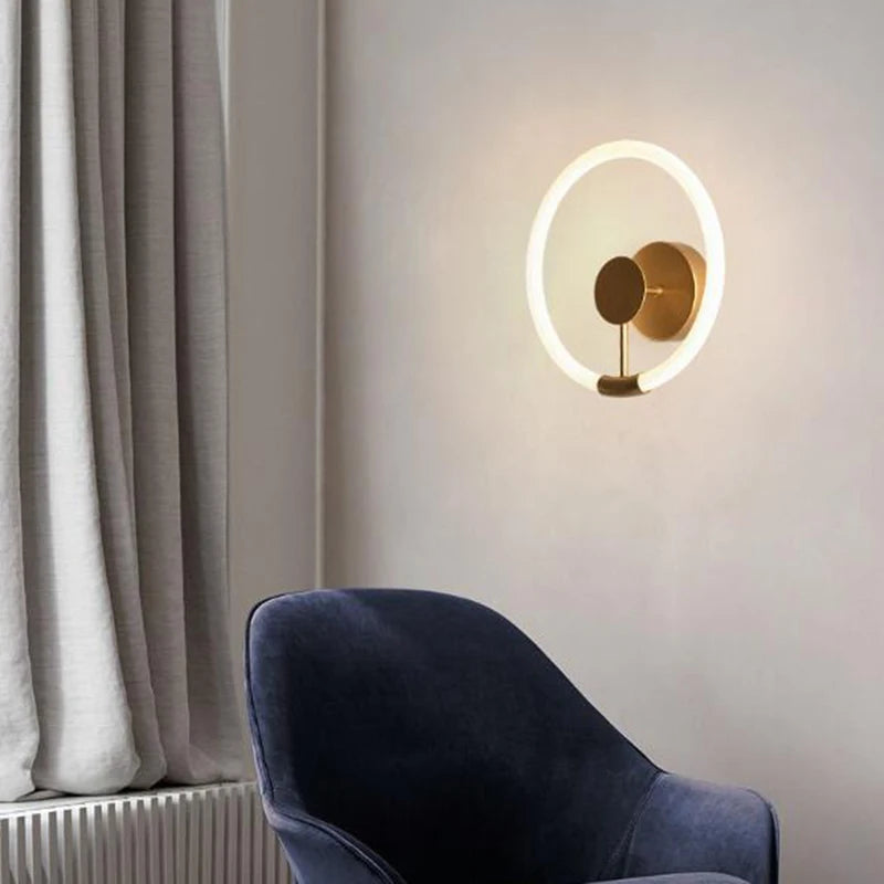 Applique murale LED Moderne Or Cercle - vue 2 sur 8